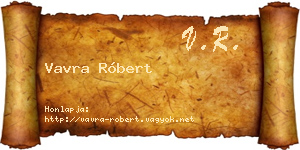 Vavra Róbert névjegykártya